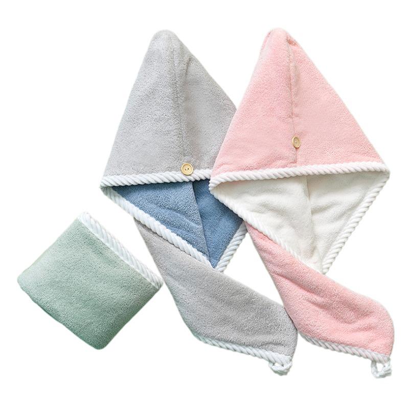 Women's Quick-Dry Coral Fleece Hair Towel and Bath Cap