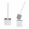 2pcs Long Handle Toilet Bowl Brush Silicone Bristles Toilet Brush Holder Set RV Toilets