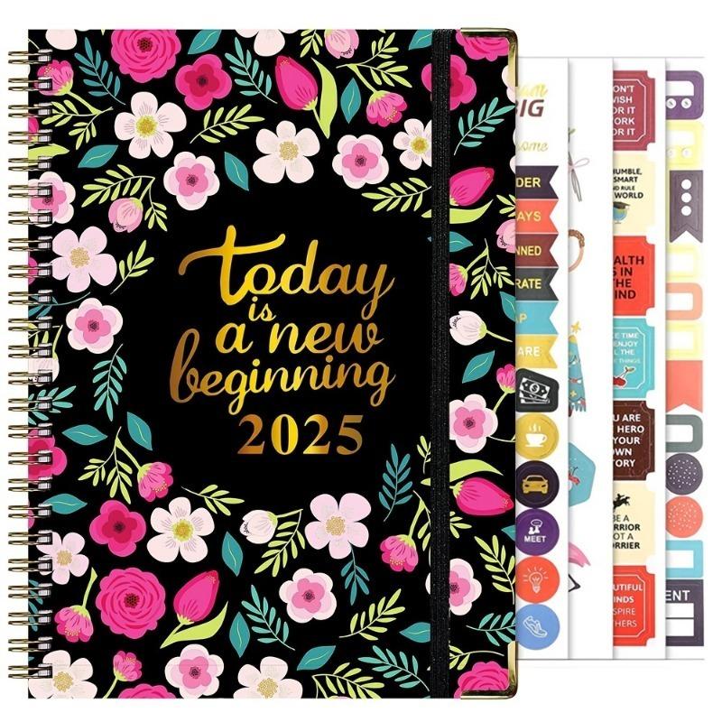 

Planner Weekly and Monthly Calendar Plan from January to December A5 (6.2 x 8.5 ) Acaden 12-month Work Plan Labelsmic роза розовый
