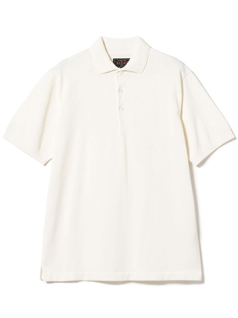 Beams Plus Polo 12 Gauge Size 38020042156 S/S Shirt, Knit, Men's, OFF_WHT, L,