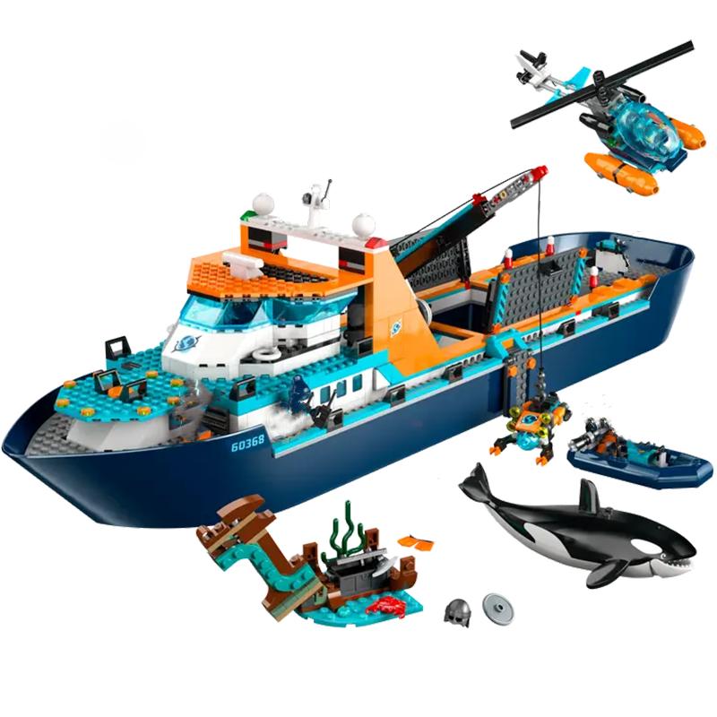 Byggeklosser Arctic Explorer Ship Killer Ozean Whale Shark Barneleker Monteringsgave