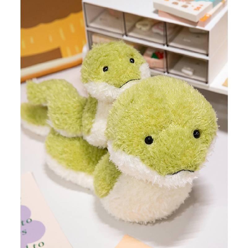 Adorable Green Snake Plush Toy Soft Stuffed Doll Cuddly Animal For Kids Gifts