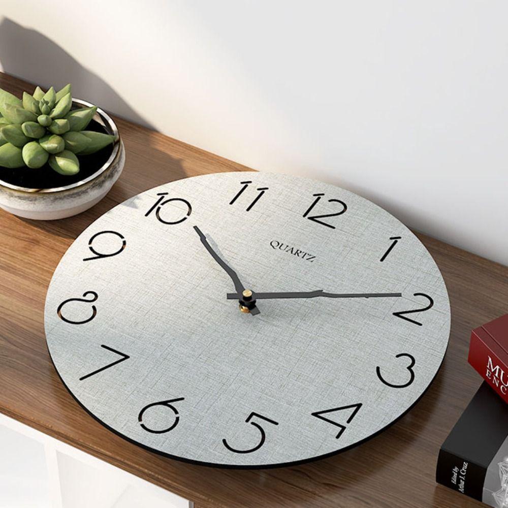 Silent Movement Wooden Wall Clock Round Shape Silent Wall Clock Hanging Wall Clock  Living Room
