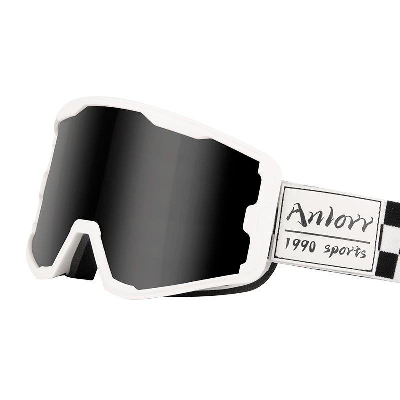 Motorcycle goggles for off-road riding, unisex, windproof, sandproof, UV protection, trendy retro motorcycle touring glasses White Frame Gray Piece