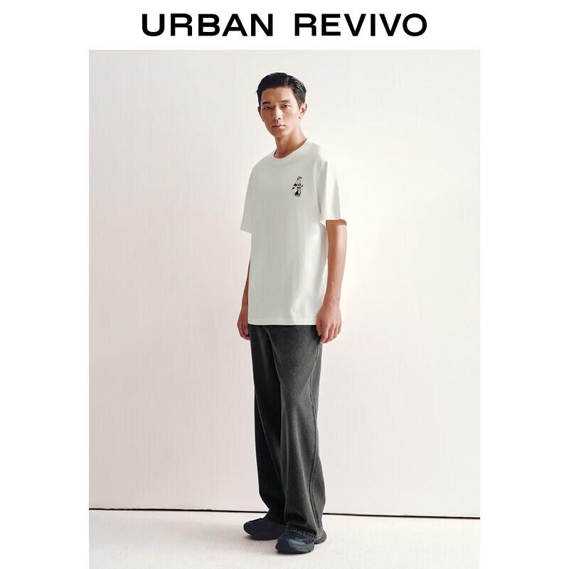 UR Men s Retro Washed Wide-Leg Denim Trousers 30 чёрный