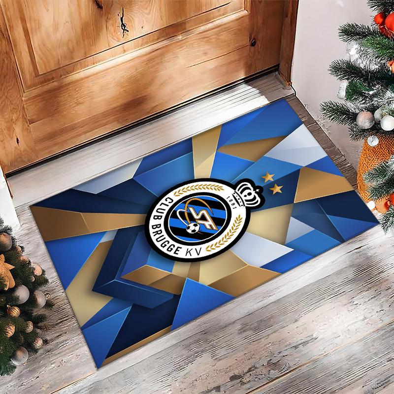 Club Brugge FC Soccer Football Pattern Soft Area Rug Non Slip Indoor Floor Carpet Sports Decor Mat for Bedroom