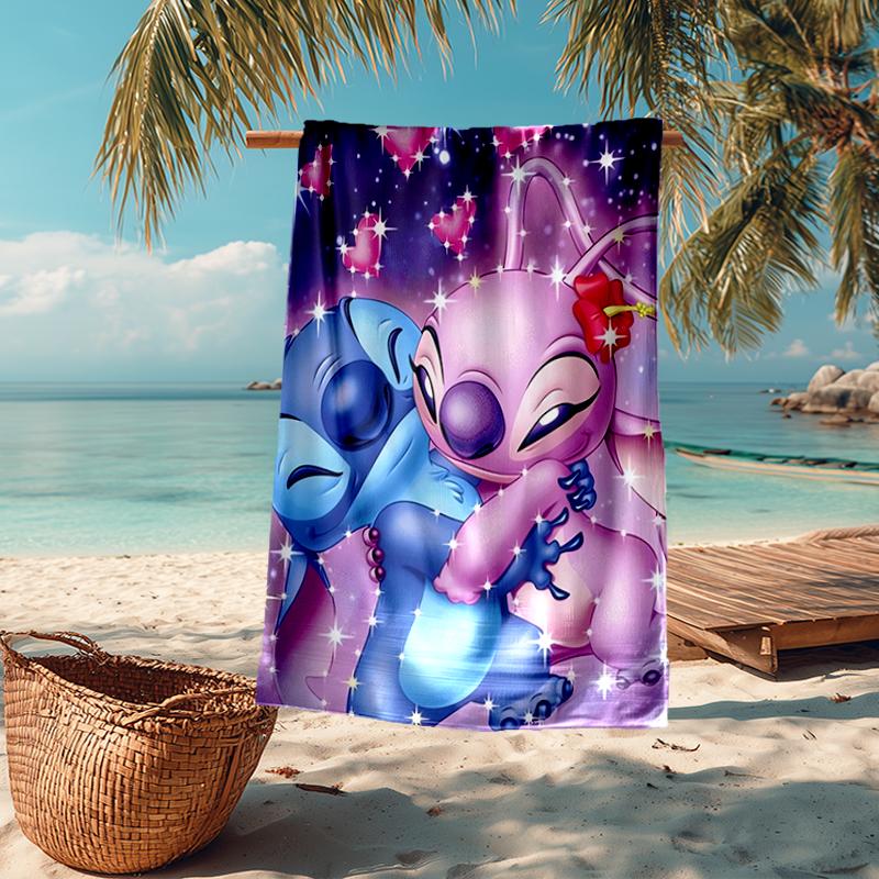 Ultra-Soft Beach Towel with Stitch Theme,Ideal for Pool - Camping, Diving - Perfect Travel Essential, Vibrant Beach Towel.
