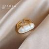 Retro Baroque Imitation Pearl Gold Color Metal Open Rings For 2026 Women's Index Finger Accessories Trendy Jewelry Finger Ring