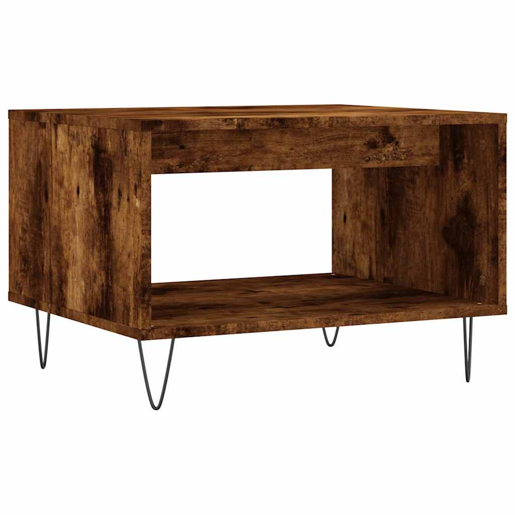 Coffee Table Smoked Oak 60x50x40 cm Wood Based Material