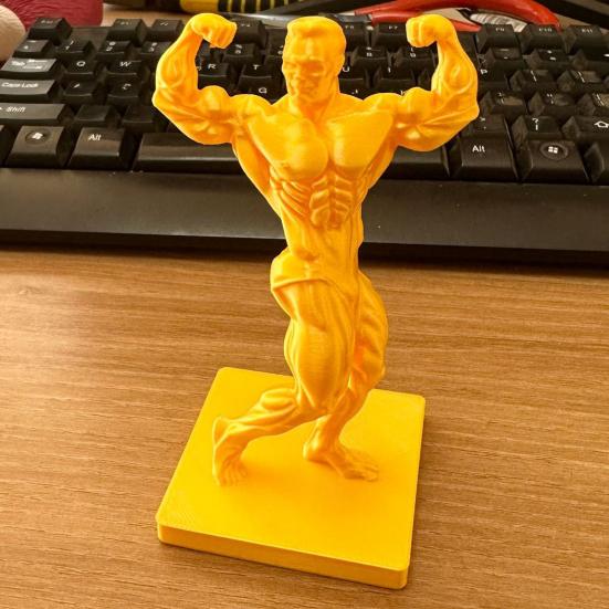 3D Printed Muscle Man Figurine Funny Golden Bodybuilding Man Figure Collectible Muscular Male Desktop Sculpture for Fitness Men