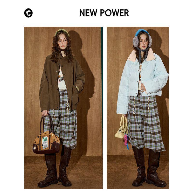 Coolhut Retro Plaid Drawstring Loose Versatile Lazy Style Straight-Leg 2025 Winter Women's Casual Pants