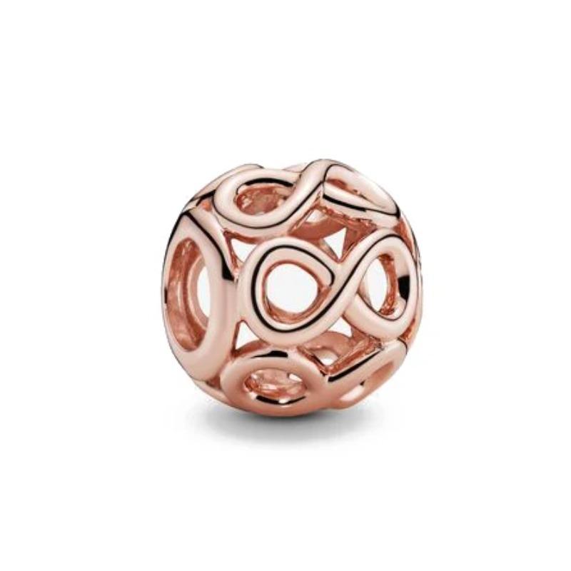 Copper Rose Gold Hollow Flower Leaf Love Dice Gift Box Diy Charm Beads Fit For Bracelets Necklaces Women'S Boutique Jewelry
