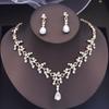 Fashion Pendants Necklace Earrings Sets for Women Flower Jewelry Set Bridal Wedding Choker Necklace Set Accessories