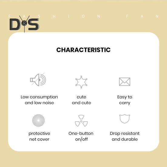 Ręczny wentylator elektryczny o niskim poziomie hałasu, przełącznik z jednym przyciskiem, ładowany na USB, przyjazny w podróży wentylator, przenośny klimatyzator osobisty