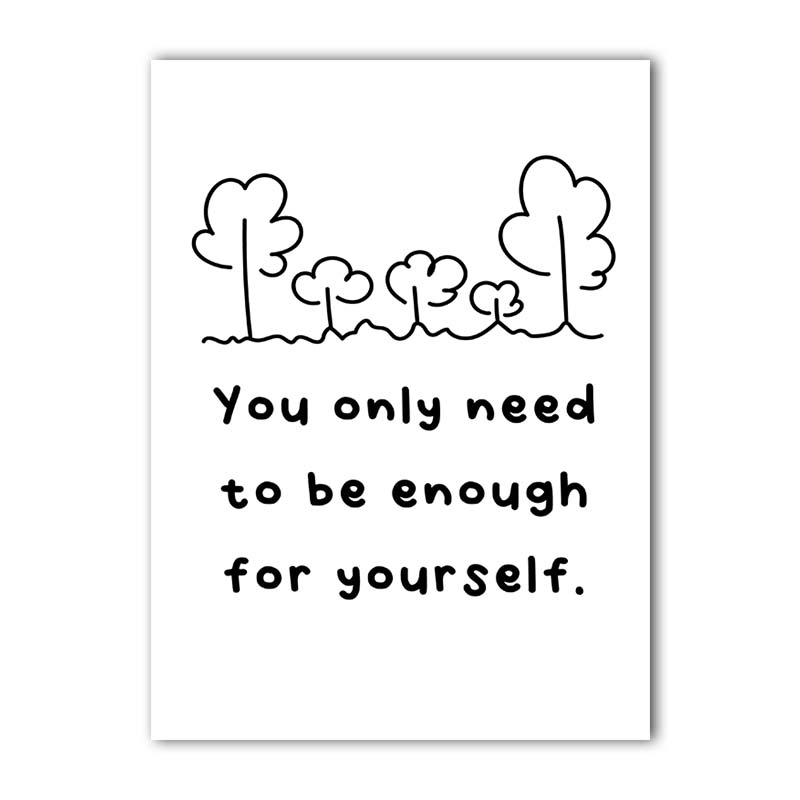 Inspirational Quotes Wall Art, Nordic Black White Canvas Painting, Minimalist Poster Print for Office Living Bedroom Decor