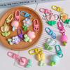 Resin Tulip Keychain Pendant Flower Girl Heart Cute Bag Ornament Headphone Key Case Decoration