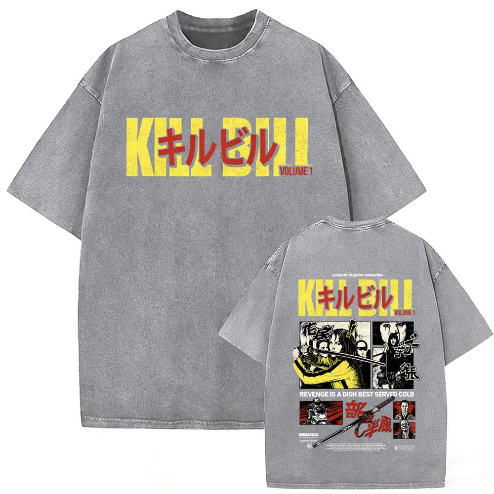 Washed Vintage Movie Kill Bill Hattori Hanzo Funny Tshirt Quentin Tarantino Film Pulp Fiction T Shirt Men Casual Retro Tshirts