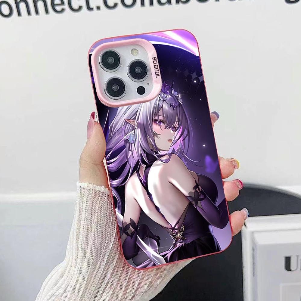 HSR Castorice Pink Translucent Mobile Phone Case for iPhone 17 16 15 14 13 12 11 X XR XS Air Pro Max Plus Colorful Cover