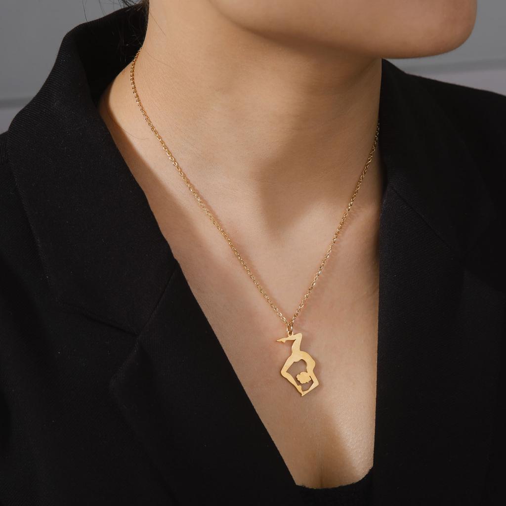 Cazador Gymnast Hoop Earrings for Women Stainless Steel Gymnastics Pendant Drop Earrings Birthday Gift Jewelry 2026 Trendy