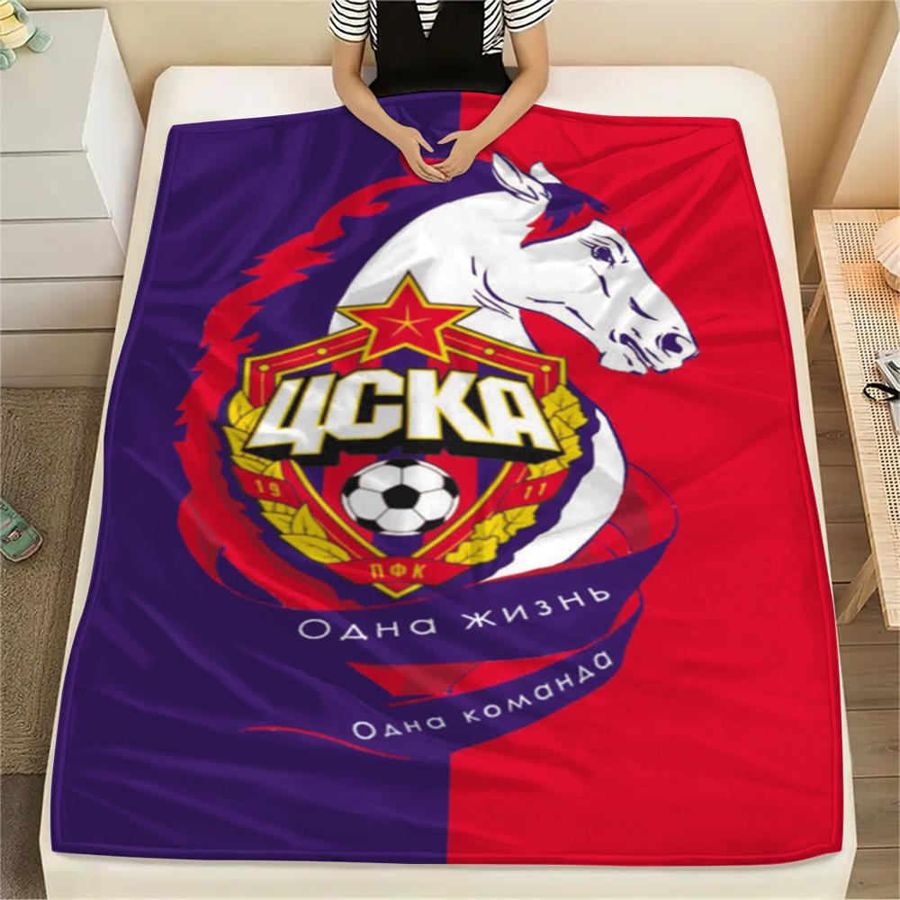 1Pc CSKA Moscow Print Flannel Blanket High Quality Warm Comfortable Cover for All Seasons Perfect for Gifts Home Decor