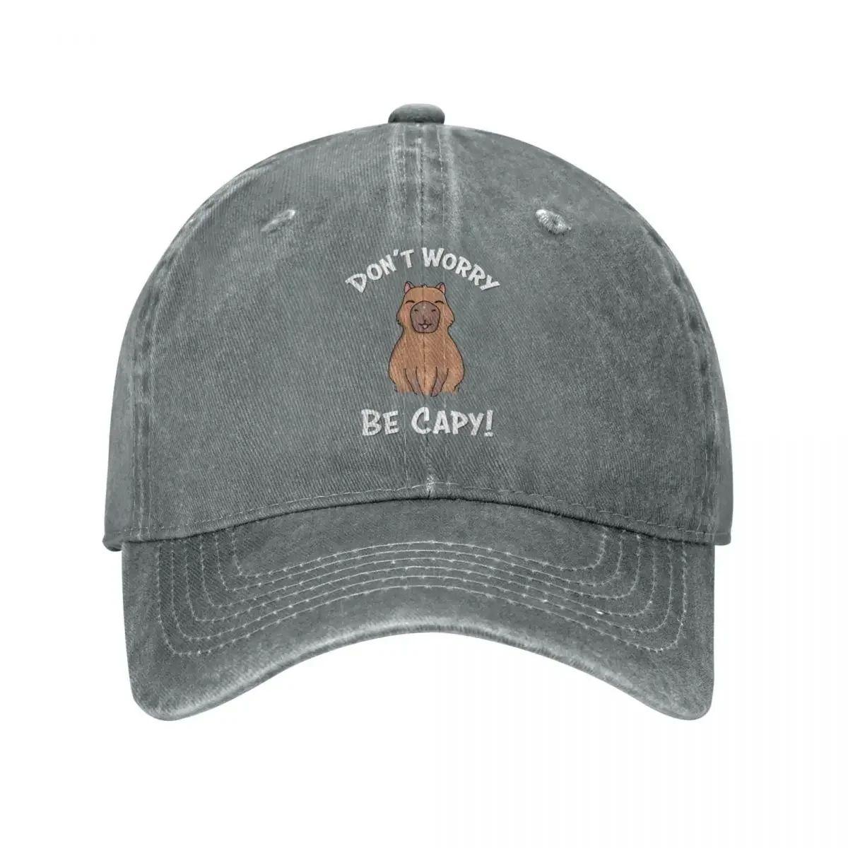 

Capybaras Unisex Style Baseball Cap Don t Worry Be Capy Distressed Denim Washed Hats Cap Fashion Outdoor Workouts Gift Sun Cap Adjustable