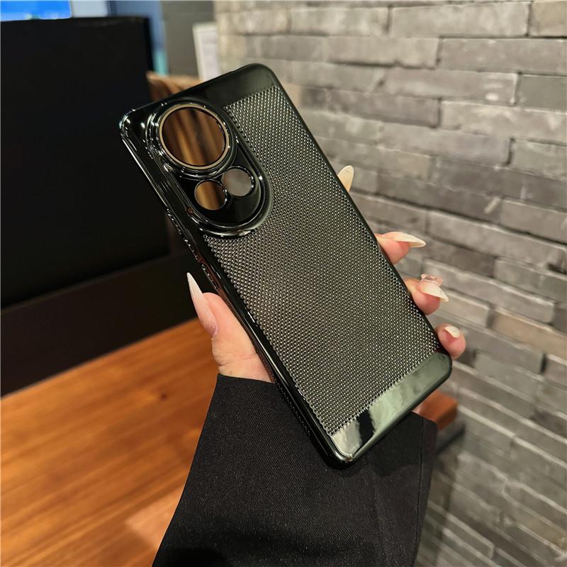 Full Cover Plating Grid Heat Dissipation PC Case With Lens Film For Huawei Nova 12 12s Pro Ultra Lite Back Shell Protector