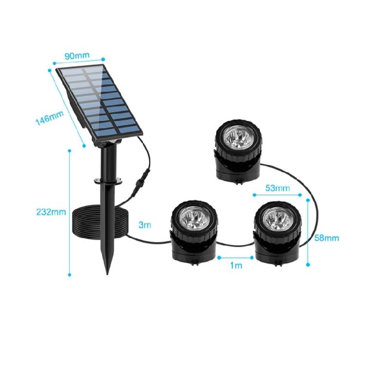 Solar propelled Waterproof Pool Lighting 2 Pack Color Changing With 2000mAh Battery For Outdoor Use