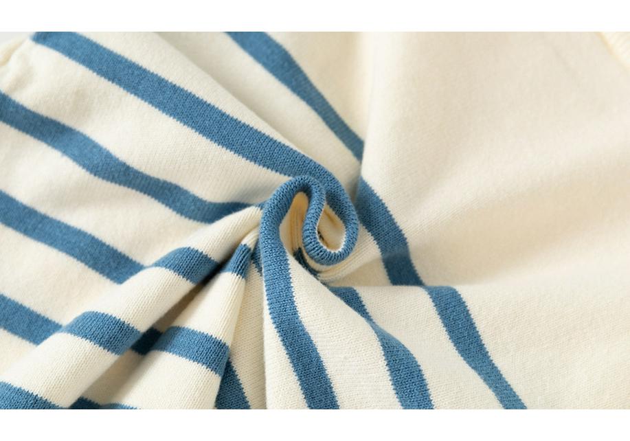Boys' Cotton Striped Sweater with Sailboat Embroidery