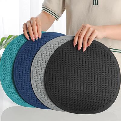 1Pcs Large Silicone Mat Coaster Heat Resistant Placemat Honeycomb Nonslip Pot Holder Table Mat Round Cup Mat Kitchen Accessories