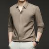 Autumn And Winter Men'S Long-Sleeved Scissor Collar T-Shirt, All Seamless High-Quality German Velvet Thickened Bottomed Top T-Shirt