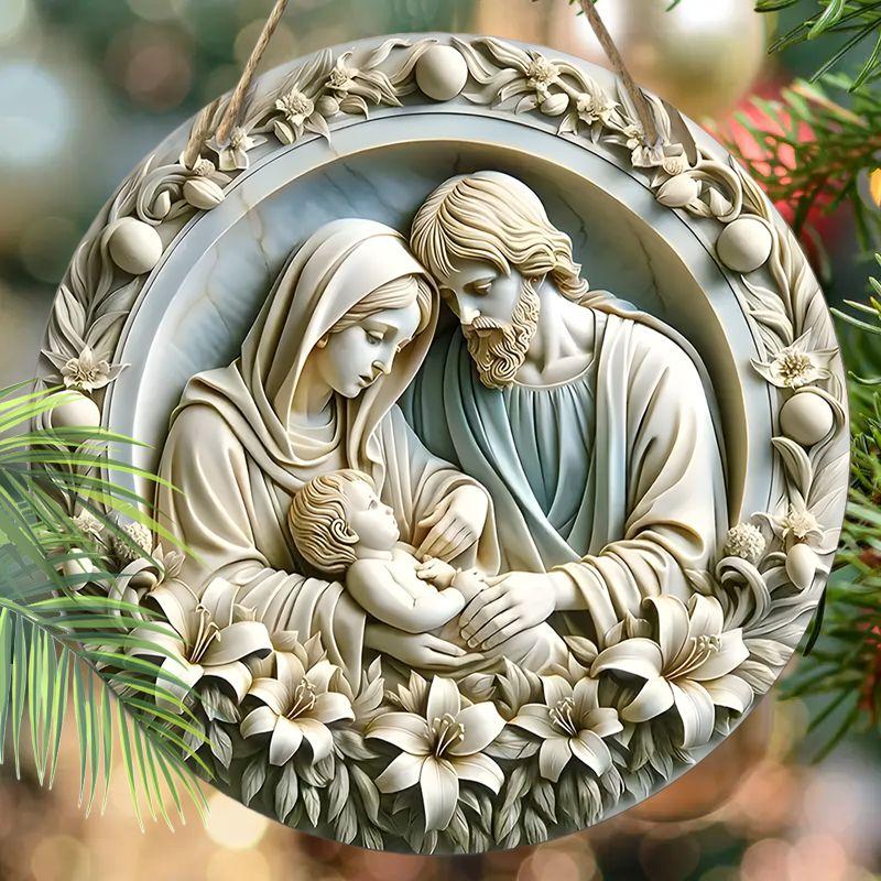 Holy Night Nativity Scene Pendant, Decoration of Home Walls or Doors, 2d Flat Wooden, Christmas Decoration, Gifts for Friends and Family