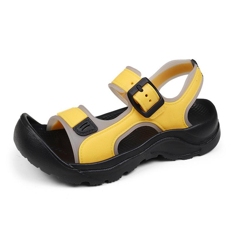 

New anti-collision and anti-kick children s sandals boys beach shoes medium and large children Baotou classmates outdoor wear-resistant - size 39
