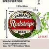 HD Tin Sign Redstripe Lager Jamaica Beer Round Bottle Cap Metal Wall Art Vintage Retro Decor for Bar Pub Man Cave
