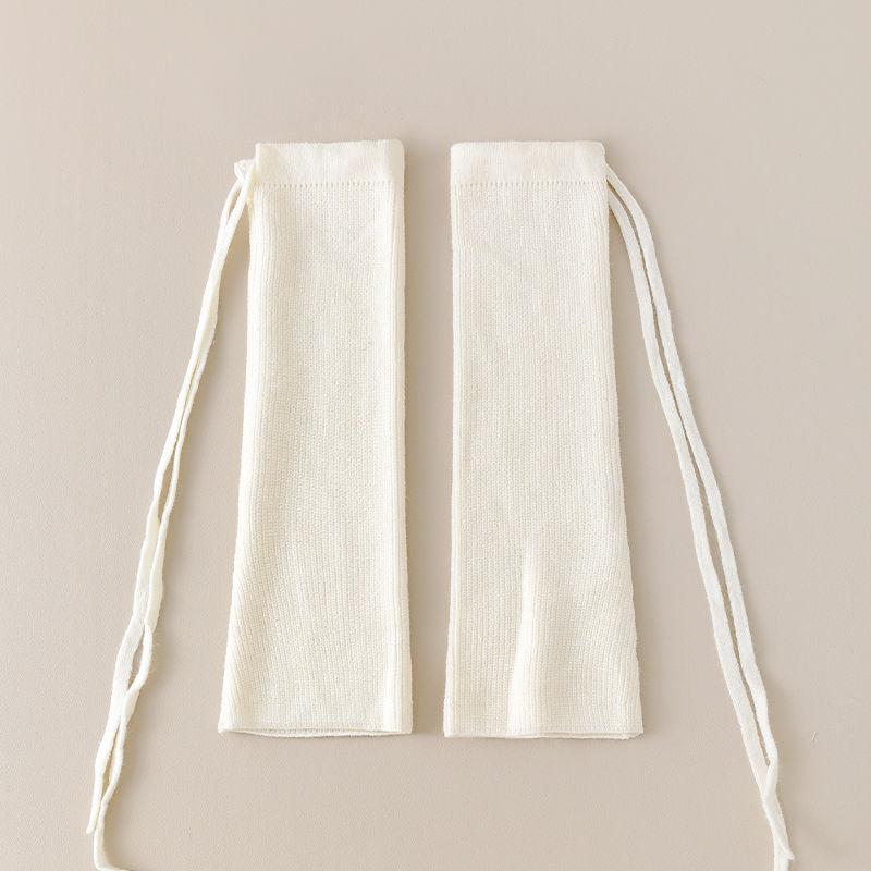 Japanese Style JK Drawstring Strappy Slouch Socks Leg Warmers Slimming Long Tube Socks Autumn Winter Micro Flared Leg Warmers Warm Knitted Loose Fit