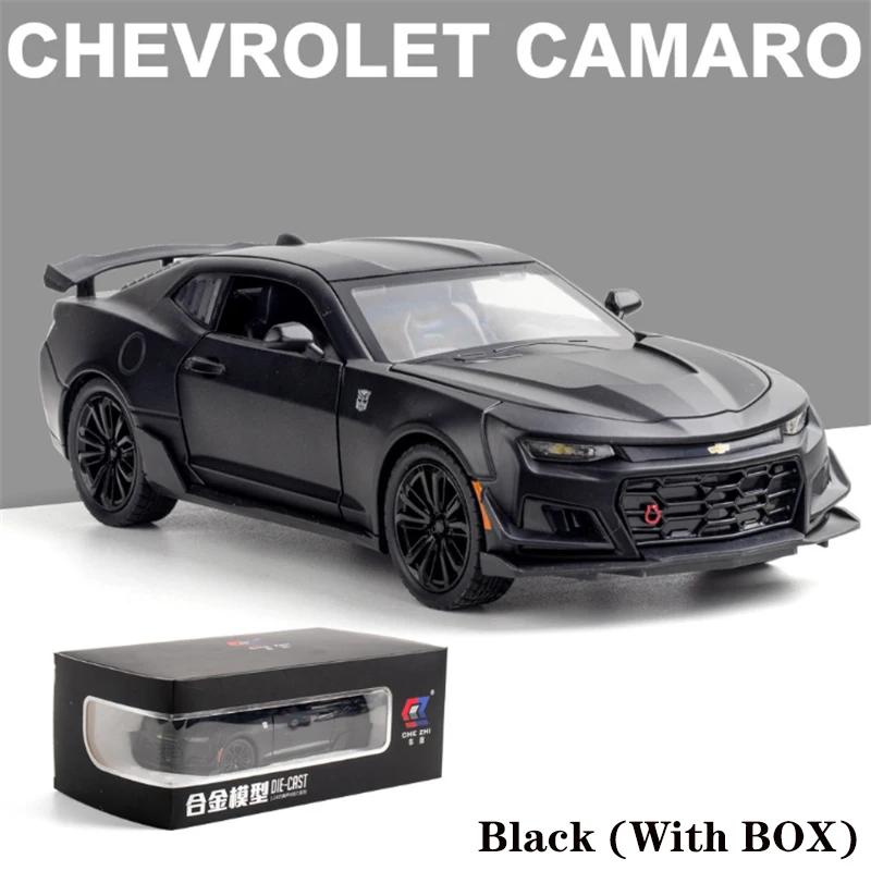 Chevrolet Camaro Modellauto im Maßstab 1:24 aus Metallguss, Sportwagen-Spielzeug mit Sound, Licht und Rückziehfunktion, Sammlerstück für Kinder, Geschenkidee