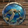 Decor de Perete din Lemn 2D Plat 20cm ocean - Broască Țestoasă Pandantiv din Lemn pentru Sărbători Universale, Decorațiune pentru Casă, Panou de Bun Venit Decor pentru Petrecere, Artă Lucrată Manual în Lemn