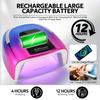200W UV LED Nail Lamp 48 LEDs Nail Dryer with HD LCD Display Rechargeable Manicure Lamp for Curing All Nails Gel Nail Art Tools