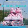 New Children's Men's and Women's Suit Skates Professional Full Flash Adjustable Roller Skates Single Row Straight Row PU Wheel Roller Skates