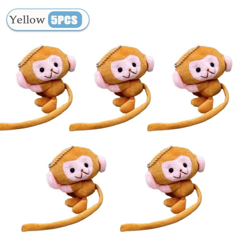Cartoon Long Tailed Monkey Doll Key Chain Pendant DIY Plush Toy Doll Keychain Backpack Pendant Accessories Gift for Children