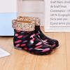 Fashion Rain Shoes Women's Water Shoes Short Tube Velvet Warm Non-slip Rain Boots Water Boots Adult Car Wash Summer
