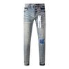 Mens Slim Fit Jeans Punk Style Distressed Printed Denim Pants Teens Casual Wear