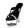 15Cm high heel crystal ribs rhinestone chain art photography casual cool slippers