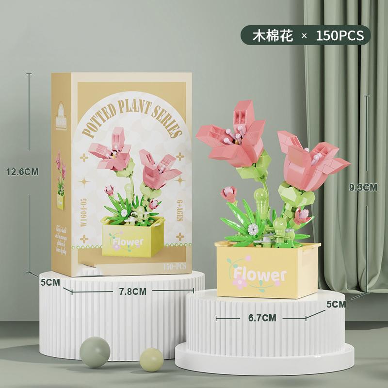 Flower Bouquet Mini Particle Building Blocks Flower Kit 3D DIY Creative Plants Micro Bricks for Home Decor Girl Gift Adults Kids