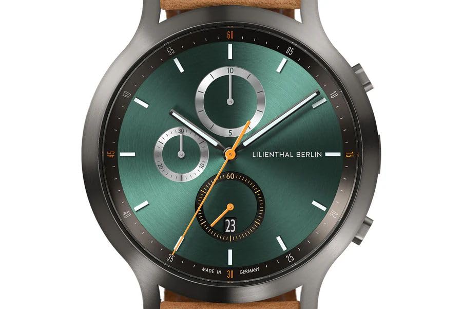Chronograph Date Made in Brown [Lilianthal Berlin] Watch, Germany, C01-022-B006FB, Men's,