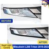 Headlight Tail Light Covers For Mitsubishi L200 Triton 2019-2025 Protector Cover Exterior ABS Lamp Hoods Car Exterior Accessorie