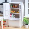 1:12 Mini Dollhouse Double Door Refrigerator Model in White/Silver/Gray
