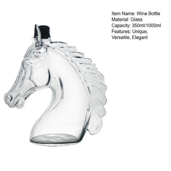 Karafa na whisky s koňskou hlavou z vysoce borosilikátového skla, láhev na likér, unikátní umělecký dárek pro milovníky whisky