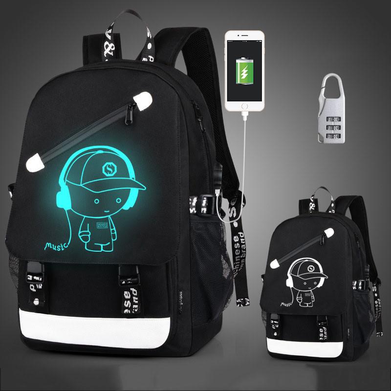 Anti Fashion Theft Backpack School Unisex Travel Bag Usb Charging Port Rucksack