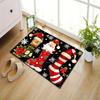 Festive Christmas Hat & Stocking Area Rug - Durable Polyester Mat with Santa, Candy Canes, Snowflakes & Holly Design for Living