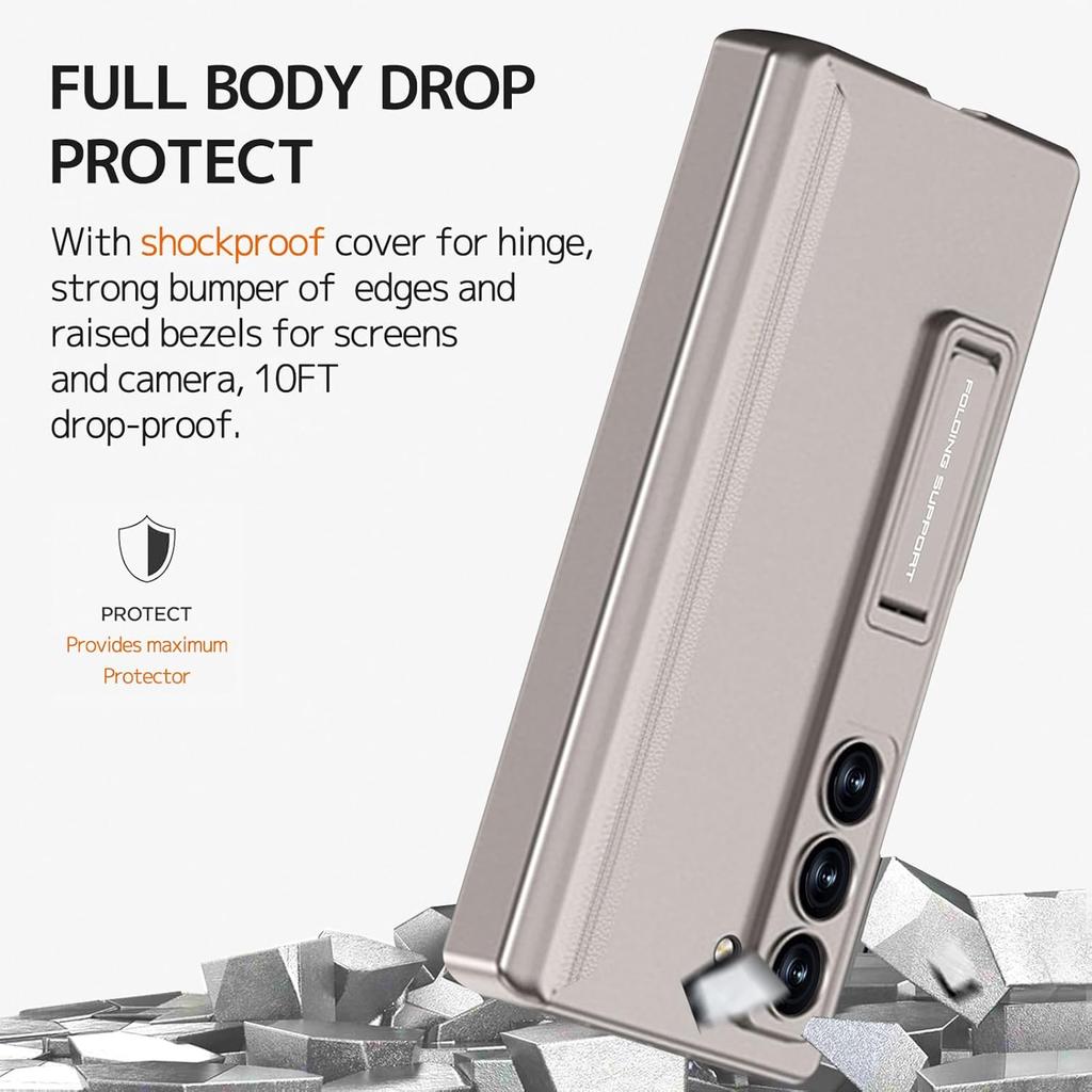 NINKI for Samsung Galaxy Z Fold 6 Case with S Pen & S Pen Holder & Adjustable Kickstand, Z Fold6 Case Magnetic Hinge Screen Protector Galaxy Fold 6
